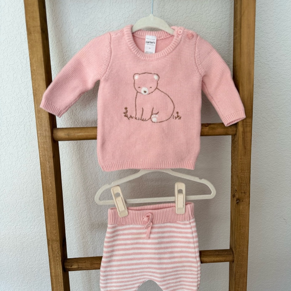 Pink Baby Knit Outfit